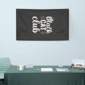 Zwarte Kat Club Halloween Ontwerp Spandoek (Beurs)