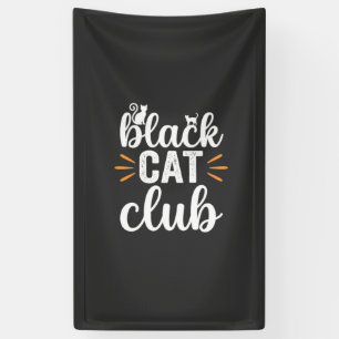 Zwarte Kat Club Halloween Ontwerp Spandoek