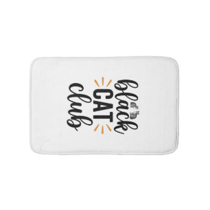 Zwarte Kat Club Vintage Kattenliefhebber Vector De Badmat