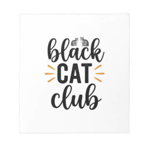 Zwarte Kat Club Vintage Kattenliefhebber Vector De Notitieblok