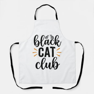 Zwarte Kat Club Vintage Kattenliefhebber Vector De Schort
