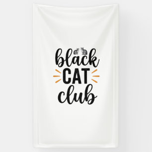 Zwarte Kat Club Vintage Kattenliefhebber Vector De Spandoek