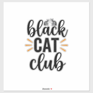 Zwarte Kat Club Vintage Kattenliefhebber Vector De Sticker