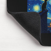 Zwarte kat Comma La Kamala Harris Halloween Starry Muismat (Hoek)