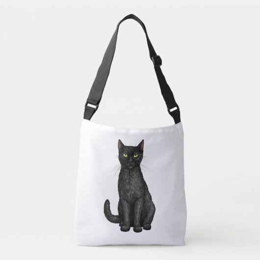 Zwarte kat crossbody tas (Voorkant)