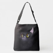Zwarte kat crossbody tas (Achterkant)