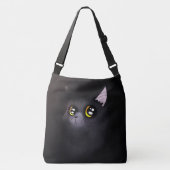 Zwarte kat crossbody tas (Voorkant)