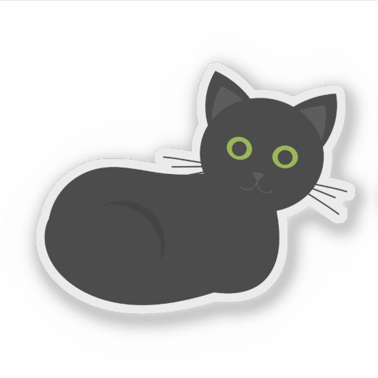 Zwarte kat Custom-Cut Vinyl Stickers (Voorkant)