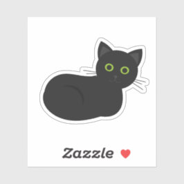 Zwarte kat Custom-Cut Vinyl Stickers