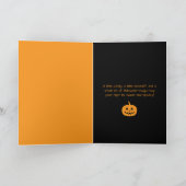 Zwarte Kat Cute Spin Halloween Kaart (Binnen)