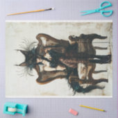 Zwarte kat dame in zwart en pauw decoupage tissuepapier (Craft)