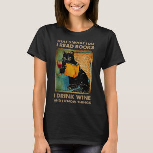 Zwarte kat dat is wat ik lees boeken die ik Drink T-shirt