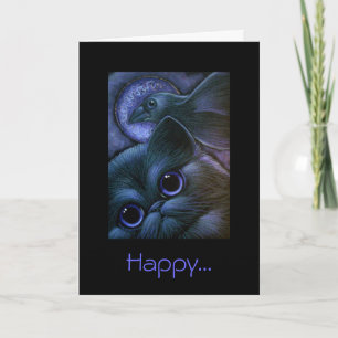 ZWARTE KAT & de Kaart van RAVEN/CROW HALLOWEEN