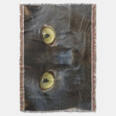 Zwarte kat deken (Voorkant Verticaal)