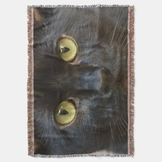 Zwarte kat deken (Voorkant Verticaal)