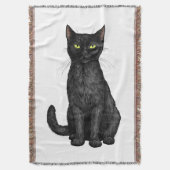 Zwarte kat deken (Voorkant Verticaal)