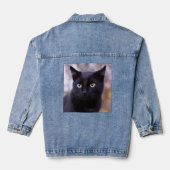 zwarte kat denim jacket (Achterkant)