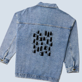 Zwarte kat denim jacket