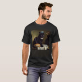 Zwarte Kat Denkende Hamburger T-shirt (Voorkant volledig)
