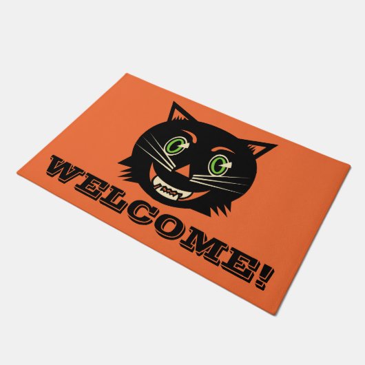  zwarte kat deurmat (Schuin)