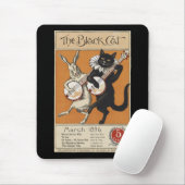 Zwarte kat die Banjo speelt, onbekende kunstenaar Muismat (Met muis)
