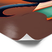 Zwarte kat die een boek leest Poster (Hoek)