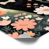 Zwarte kat die een strik stropdas draagt zittend poster (Hoek)