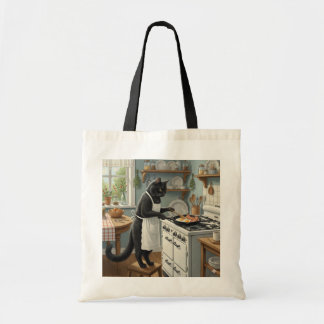 Zwarte Kat die Eieren en Bacon Fritt Tote Bag