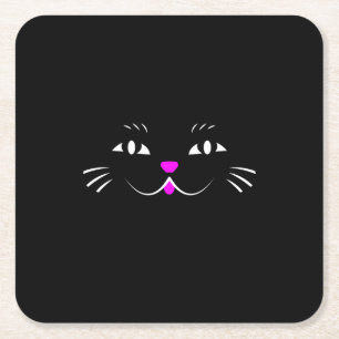 Zwarte kat die je kijkt kartonnen onderzetters