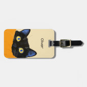 Zwarte Kat die Kijkt Bagagelabel (Voorkant horizontaal)