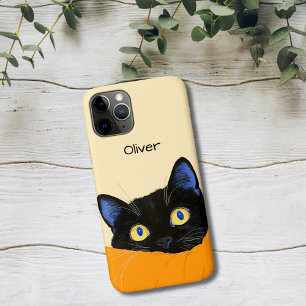Zwarte Kat die Kijkt Case-Mate iPhone Case