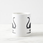 Zwarte kat die monogram ligt koffiemok (Center)