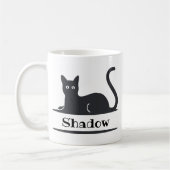 Zwarte kat die monogram ligt koffiemok (Links)
