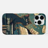 Zwarte Kat die Piano Speelt Cool Pianist Cadeau iPhone Hoesje (Achterkant horizontaal)
