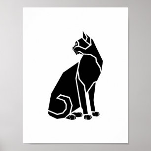 Zwarte Kat die terugkijkt Poster