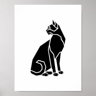 Zwarte Kat die terugkijkt Poster