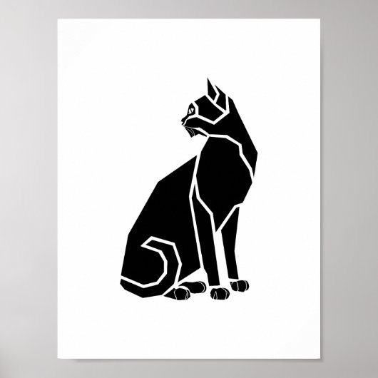 Zwarte Kat die terugkijkt Poster (Voorkant)