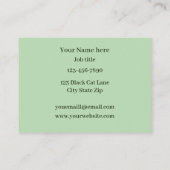 Zwarte kat die uit venster kijkt visitekaartje (Achterkant)