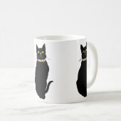 Zwarte kat, dierenillustratie koffiemok (Voorkant rechts)