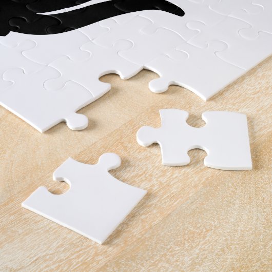 Zwarte kat, dierenillustratie legpuzzel (Zijkant)