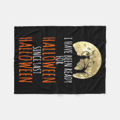 Zwarte kat dode boom klaar voor halloween fleece deken (Voorkant (Horizontaal))