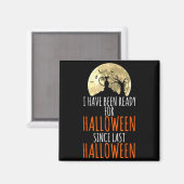 Zwarte kat dode boom klaar voor halloween  magneet (Voorkant / Achterkant)