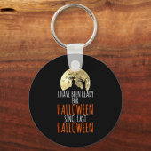 Zwarte kat dode boom klaar voor halloween sleutelhanger (Voorkant)