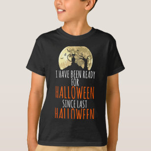 Zwarte kat dode boom klaar voor halloween  t-shirt