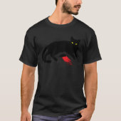 Zwarte Kat Doder Instinct Dode Muis Punk Goth T-shirt (Voorkant)