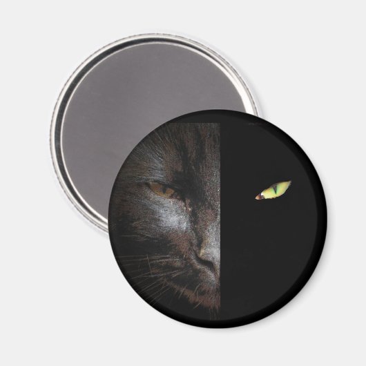 Zwarte Kat Donker en donkerder zijde Magneet (Voorkant / Achterkant)