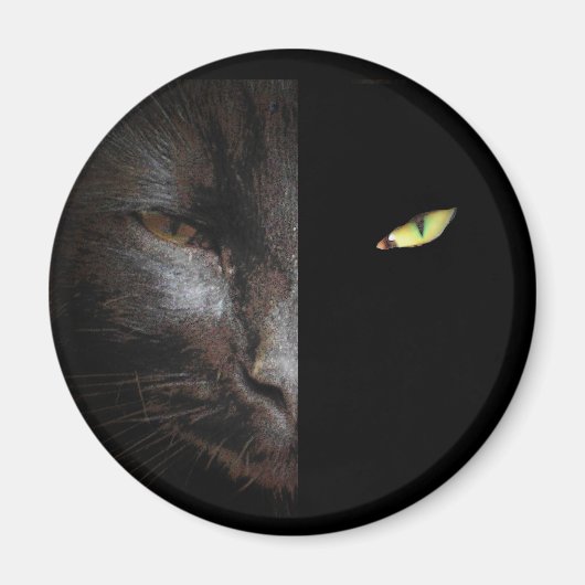 Zwarte Kat Donker en donkerder zijde Magneet (Voorkant)