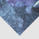 Zwarte Kat Donkerblauwe Gotische Instelling Tissuepapier (Detail)