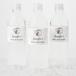 Zwarte Kat door een Magische Volle Mon Birthday Waterfles Etiket