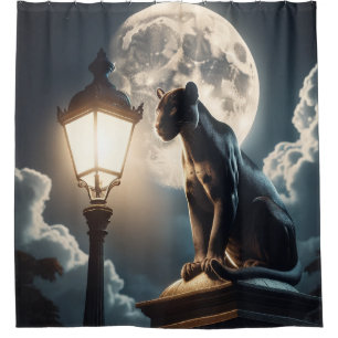 Zwarte kat douchegordijn